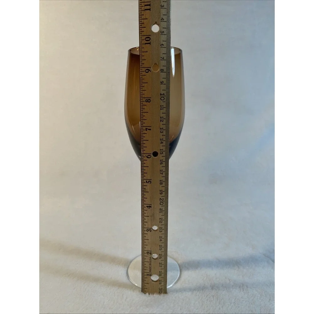 Pier 1 Brown Fluted Crackle Stem Wine Glass 9⅛